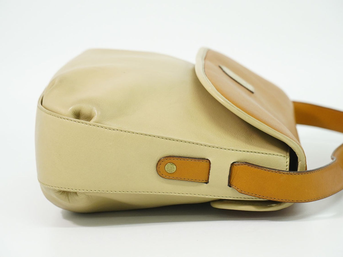 Celine Leather Shoulder Bag Pochette Beige — view 4
