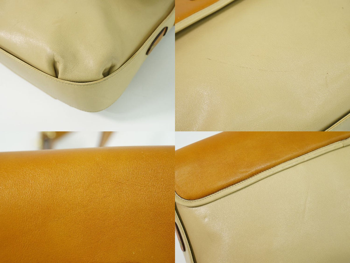 Celine Leather Shoulder Bag Pochette Beige — view 7