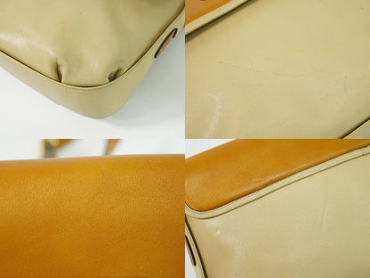 Celine Leather Shoulder Bag Pochette Beige — view 7