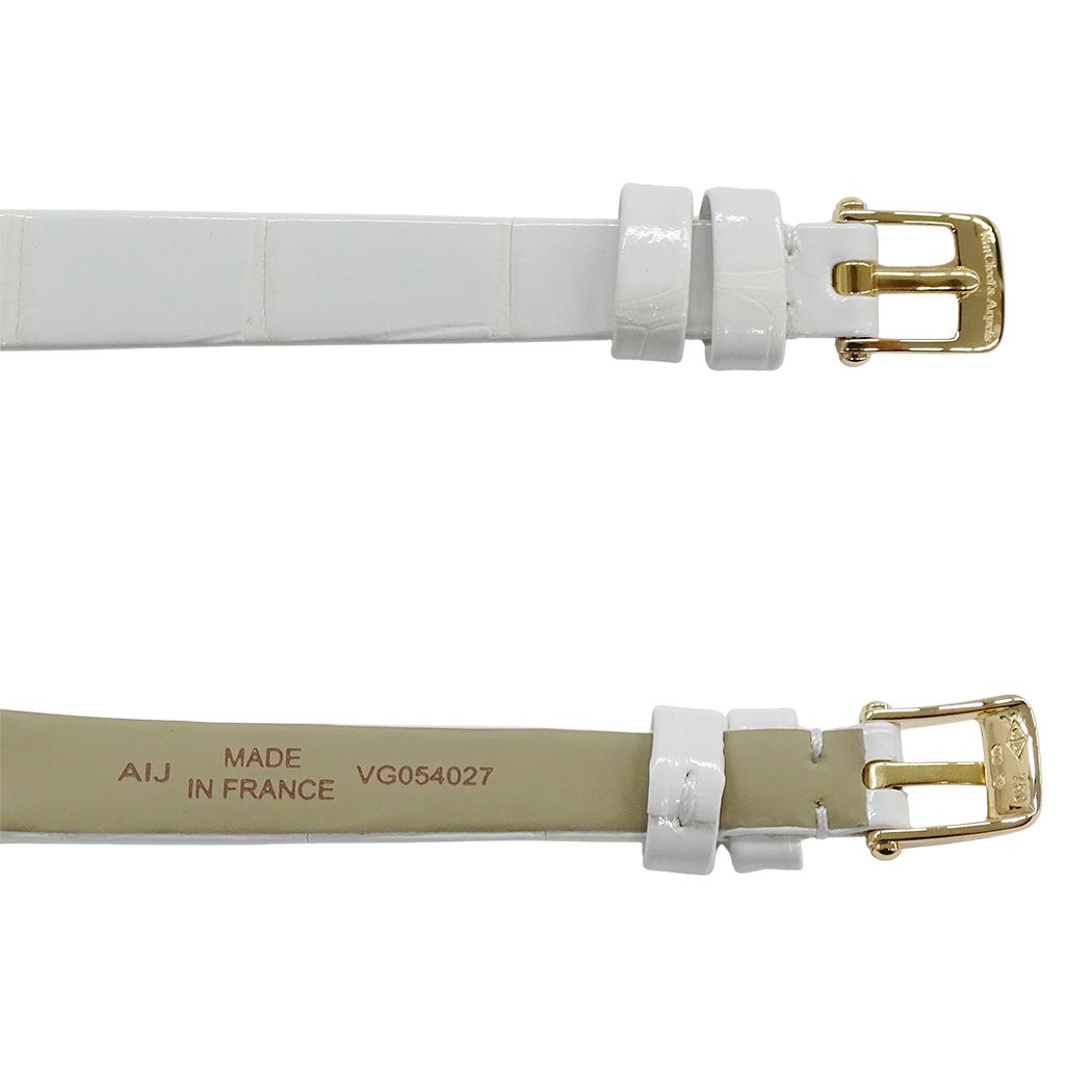 Van Cleef & Arpels Watch Charm Mini Diamond Quartz 750 Pink Gold Leather White — view 4