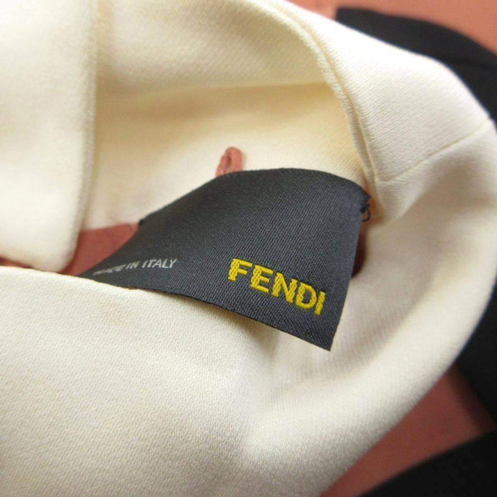 Fendi Long Sleeve Dress Knee-Length Panel Color Block Black Pink Brown 38 — view 5