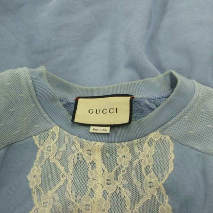 Gucci Cotton Lace Sweatshirt Top Design Oversize Blue White S — view 8
