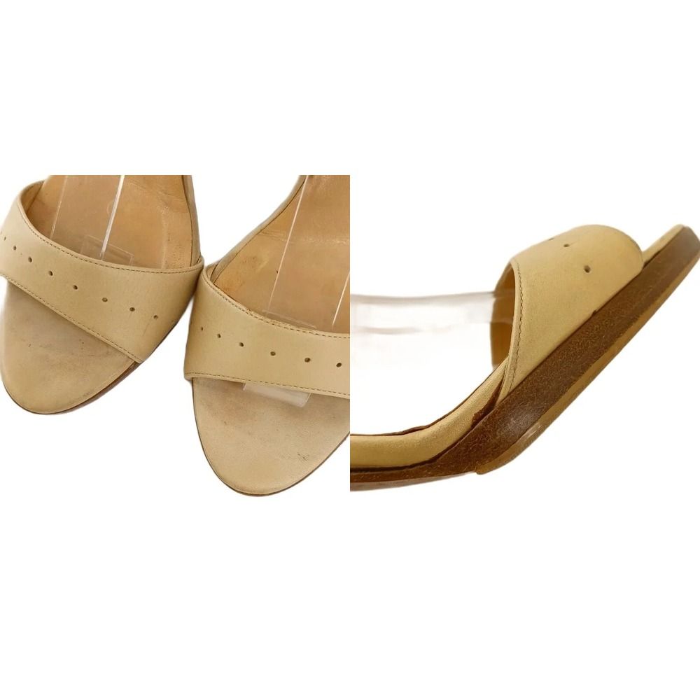 Hermes Evelyne Sandals Leather Open Toe High Heels Ankle Strap H Logo — view 8