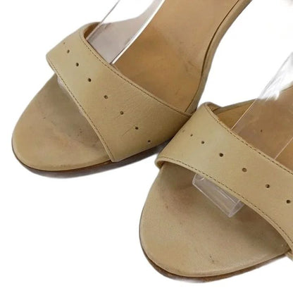 Hermes Evelyne Sandals Leather Open Toe High Heels Ankle Strap H Logo — view 2