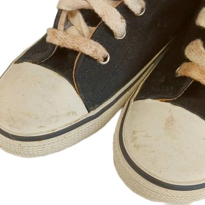 Chanel Vintage CC Logo Canvas High-Top Sneakers Black — view 3