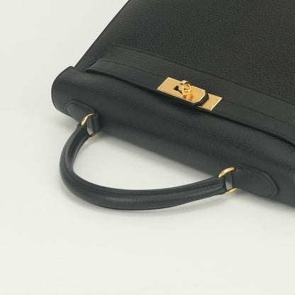 Hermes Kelly 32 Tote Bag Ardennes Noir Black Gold — view 4