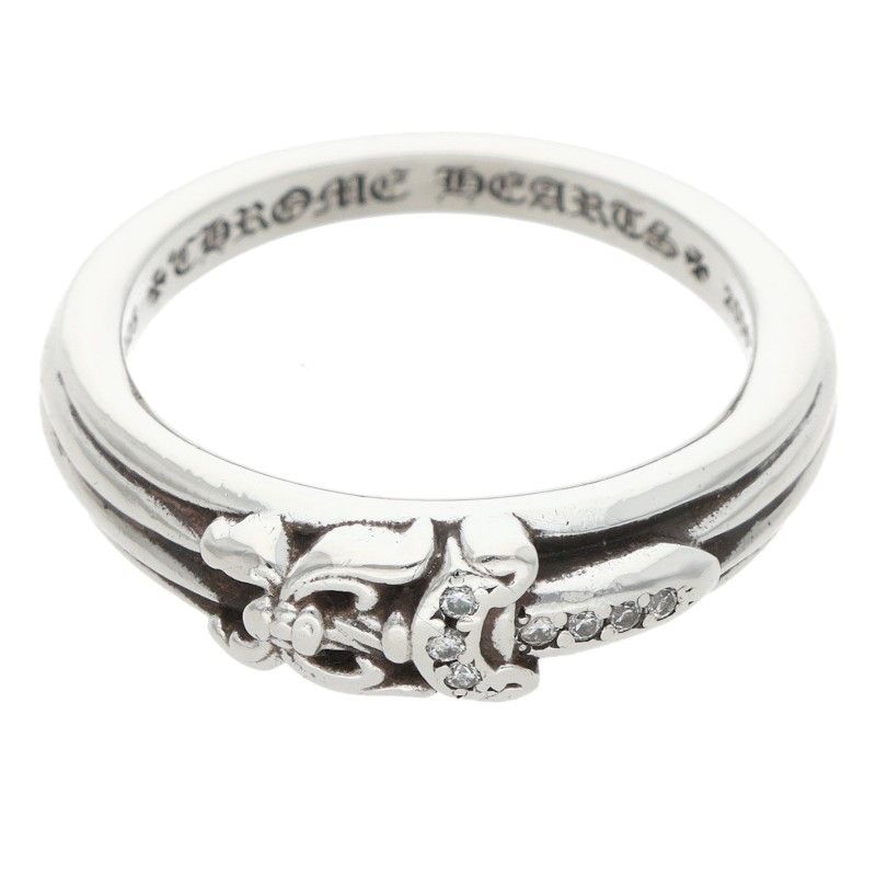 Chrome Hearts Baby Classic Pave Diamond Dagger Silver Ring