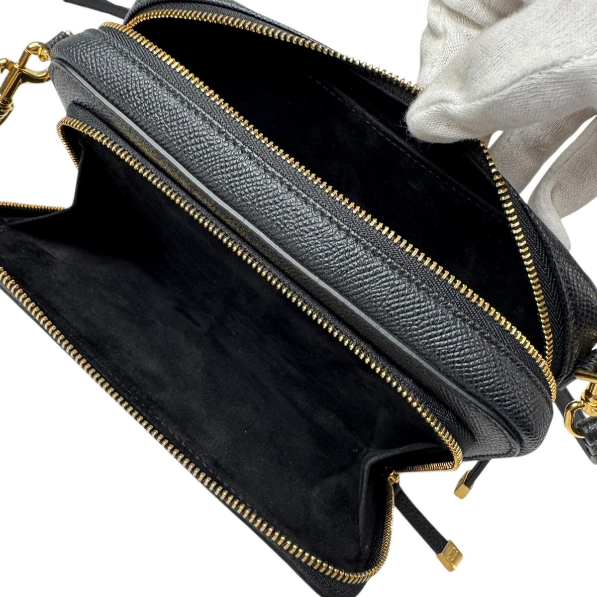 Dior Caro Double Pouch Black Shoulder Bag Leather CD — view 7