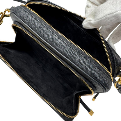 Dior Caro Double Pouch Black Shoulder Bag Leather CD — view 7