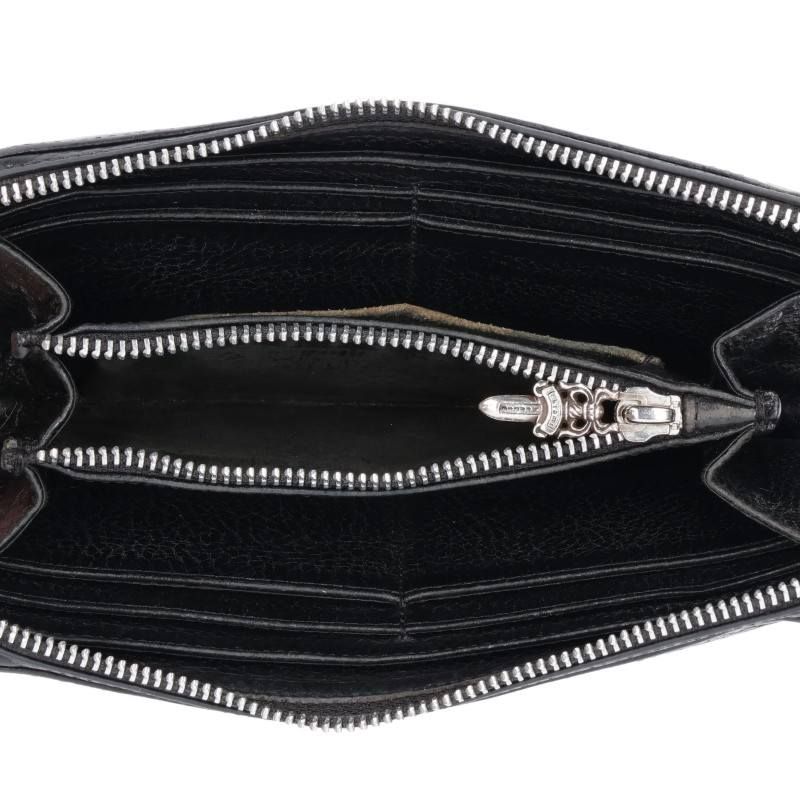 Chrome Hearts Rec Zip Round Zip Leather Wallet — view 3
