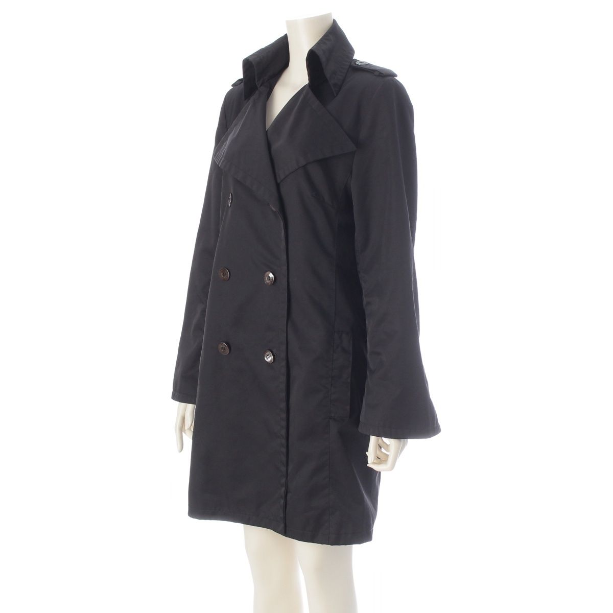 Gucci Tom Ford Era Logo Button Trench Coat Spring Black 42 — view 2