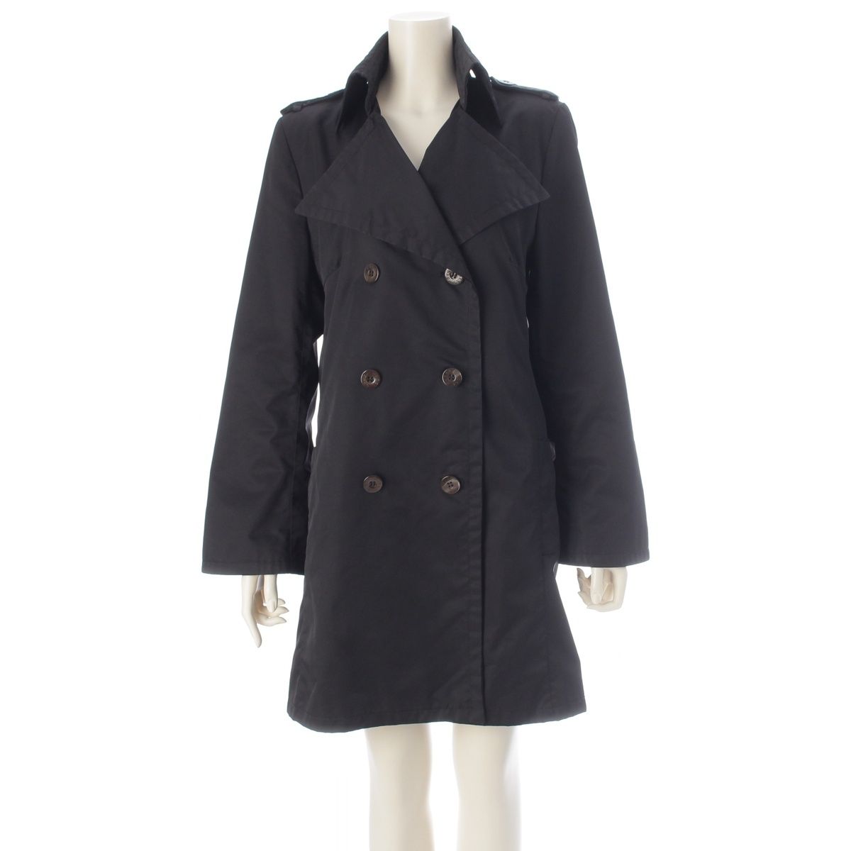 Gucci Tom Ford Era Logo Button Trench Coat Spring Black 42