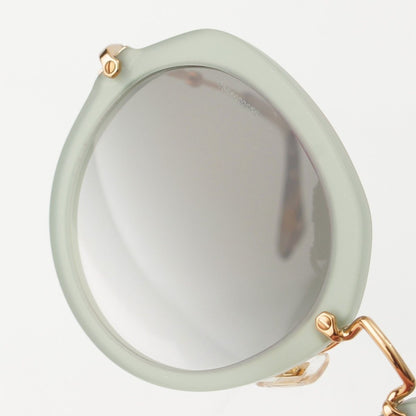 Miu Miu Metal Frame Color Lens Leopard Sunglasses Eyewear Gold Gray — view 6