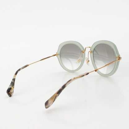 Miu Miu Metal Frame Color Lens Leopard Sunglasses Eyewear Gold Gray — view 4