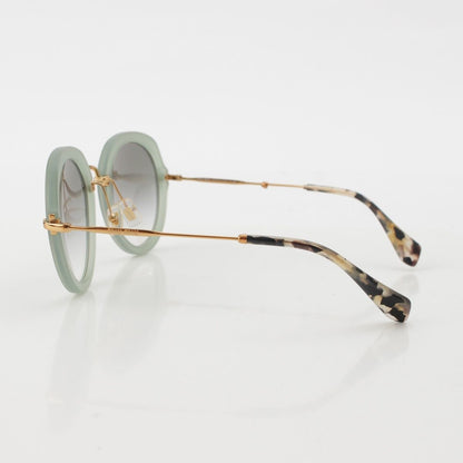 Miu Miu Metal Frame Color Lens Leopard Sunglasses Eyewear Gold Gray — view 3
