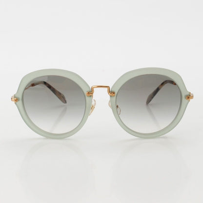 Miu Miu Metal Frame Color Lens Leopard Sunglasses Eyewear Gold Gray — view 2