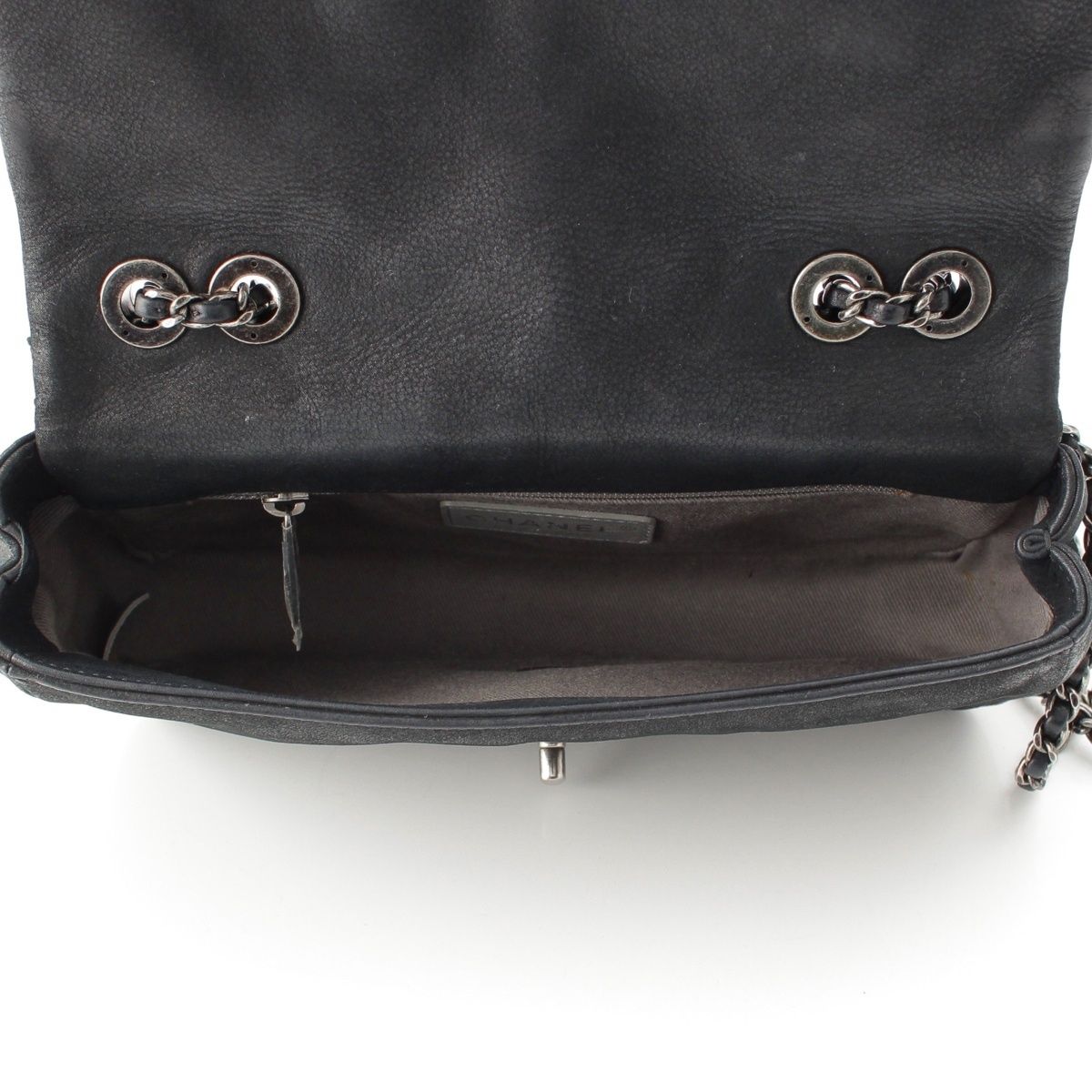 Chanel Leather Wild Stitch Full Flap Chain Shoulder Bag Black — view 7