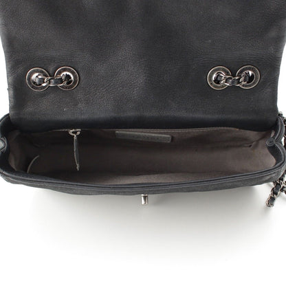 Chanel Leather Wild Stitch Full Flap Chain Shoulder Bag Black — view 7