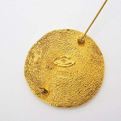 Chanel Brooch Vintage Logo Cambon Round Circle Gold Plated — view 4