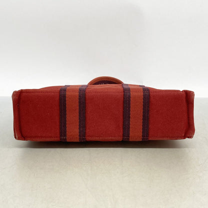 Hermes Handbag Fourre Tout PM Canvas Red Silver — view 3