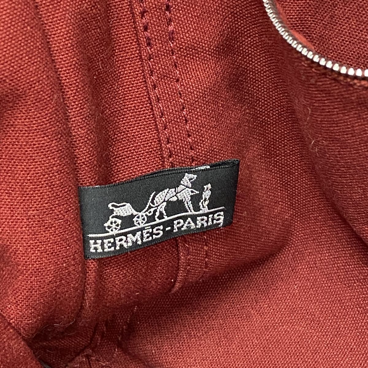 Hermes Handbag Fourre Tout PM Canvas Red Silver — view 5