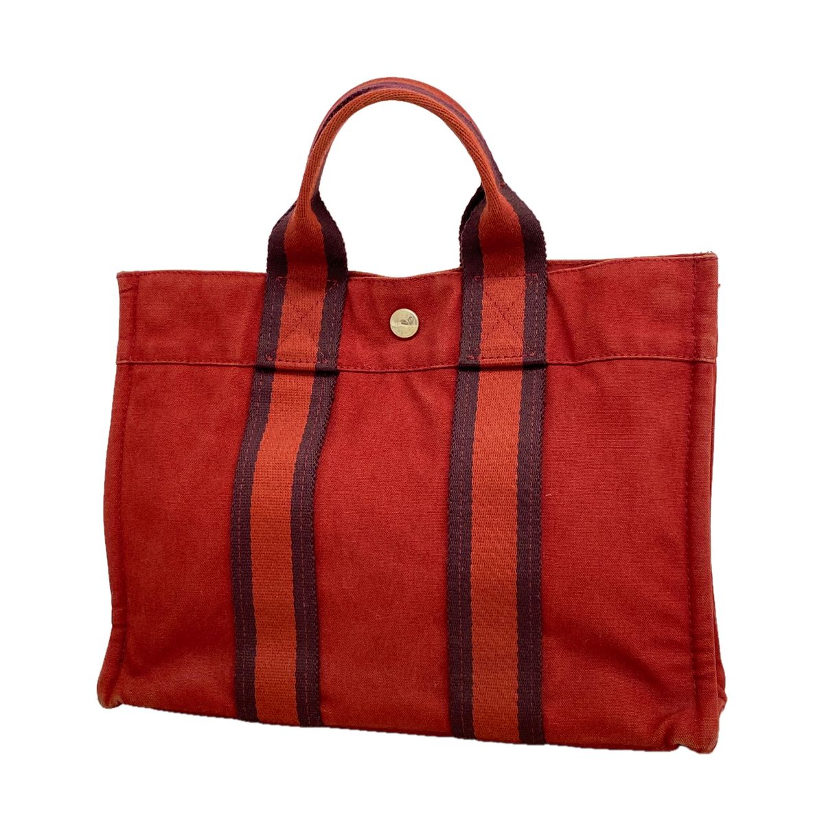 Hermes Handbag Fourre Tout PM Canvas Red Silver