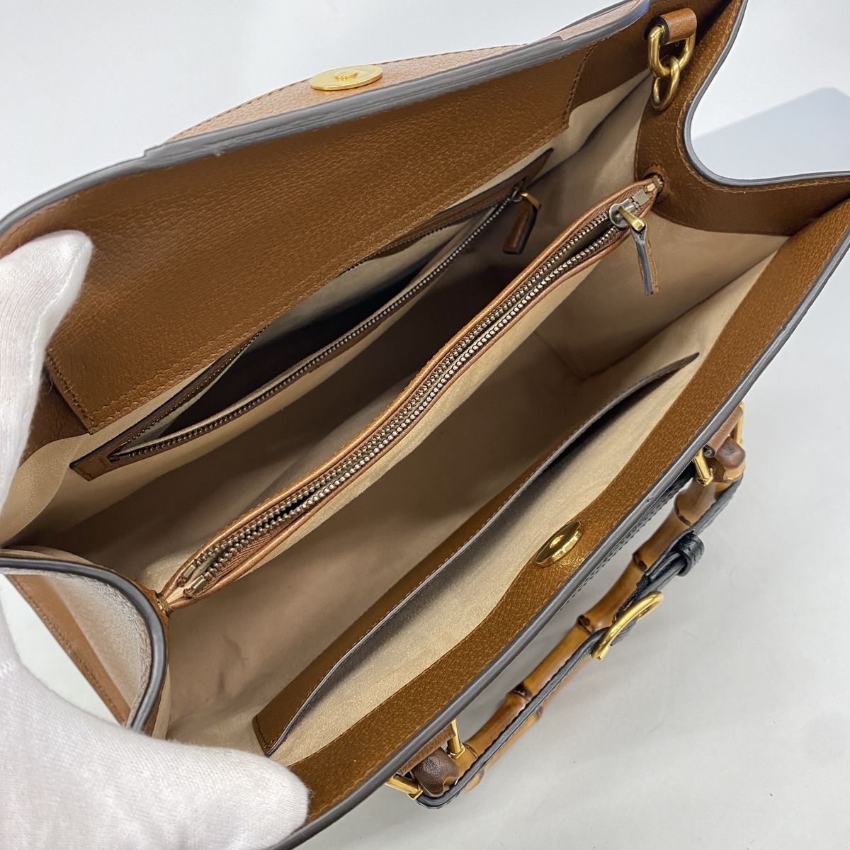 Gucci Tote Bag Diana Leather Brown Gold 2-Way — view 4