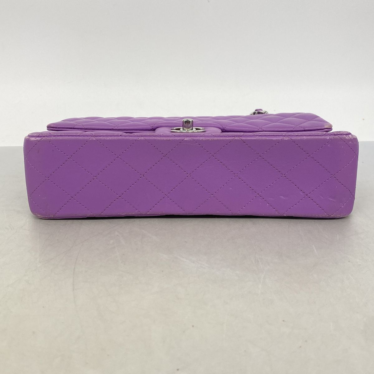 Chanel Shoulder Bag Quilted Lambskin Purple Silver — view 3