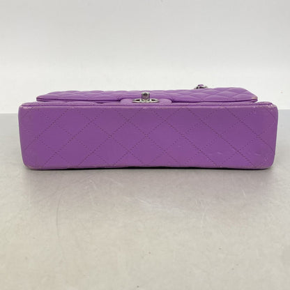 Chanel Shoulder Bag Quilted Lambskin Purple Silver — view 3