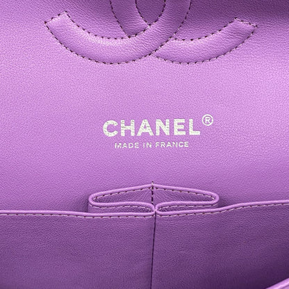 Chanel Shoulder Bag Quilted Lambskin Purple Silver — view 5