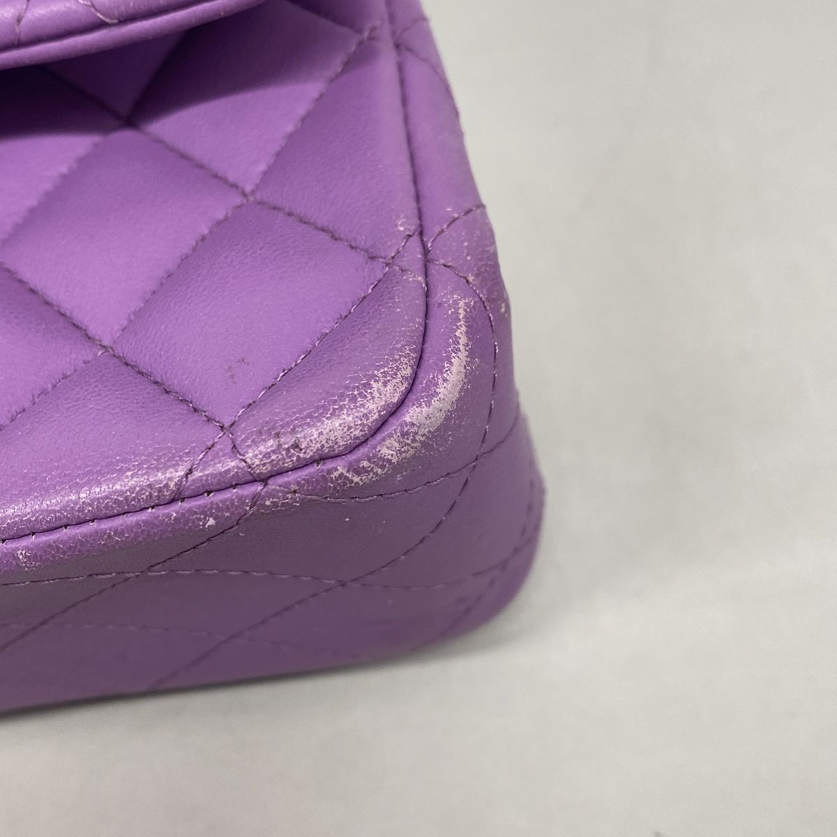 Chanel Shoulder Bag Quilted Lambskin Purple Silver — view 6