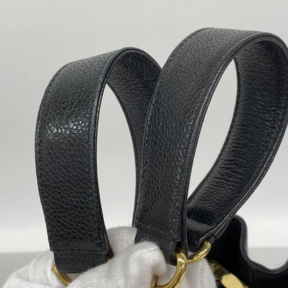 Chanel Chain Tote Bag Quilted Caviar Leather Black Gold — view 8