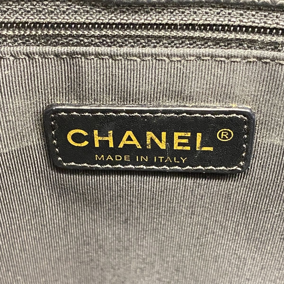 Chanel Chain Tote Bag Quilted Caviar Leather Black Gold — view 5