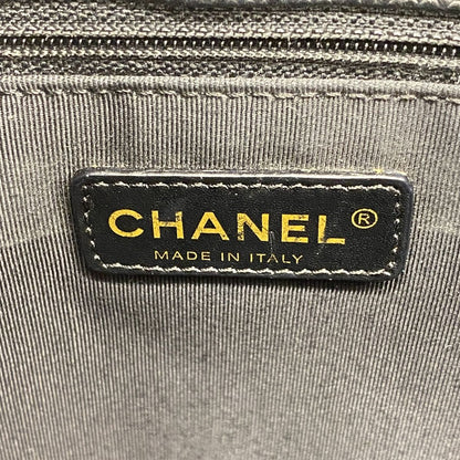 Chanel Chain Tote Bag Quilted Caviar Leather Black Gold — view 5