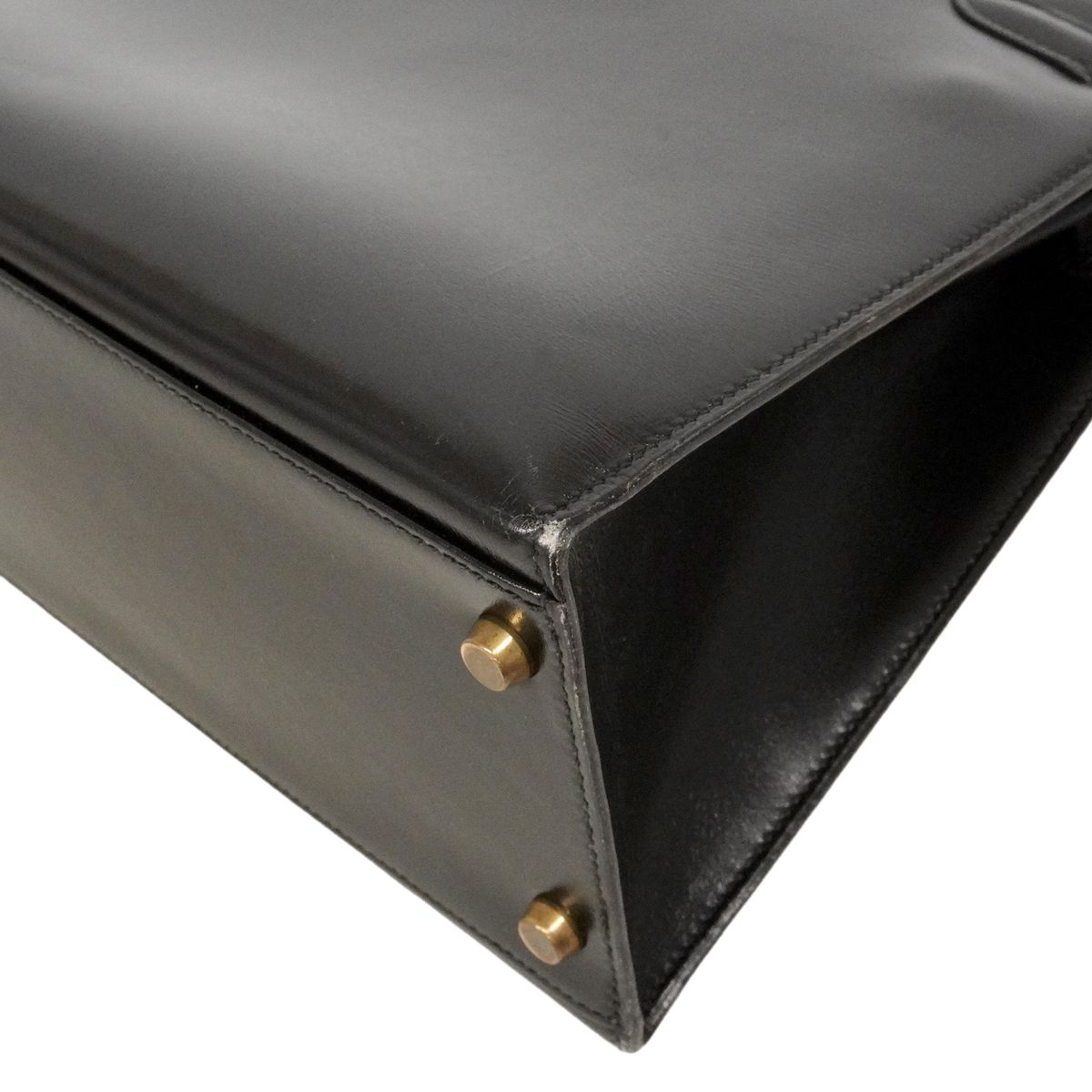 Hermes Handbag Kelly 32 Box Calf Black Gold — view 6