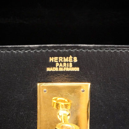 Hermes Handbag Kelly 32 Box Calf Black Gold — view 5