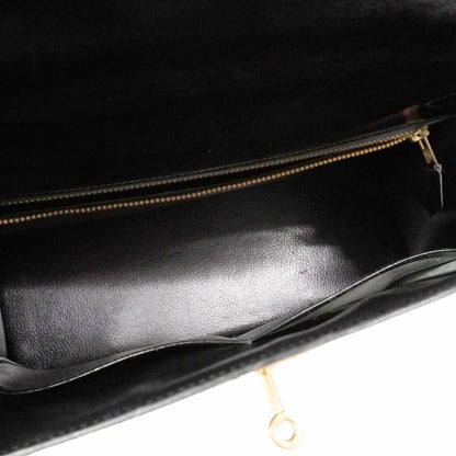 Hermes Handbag Kelly 32 Box Calf Black Gold — view 4