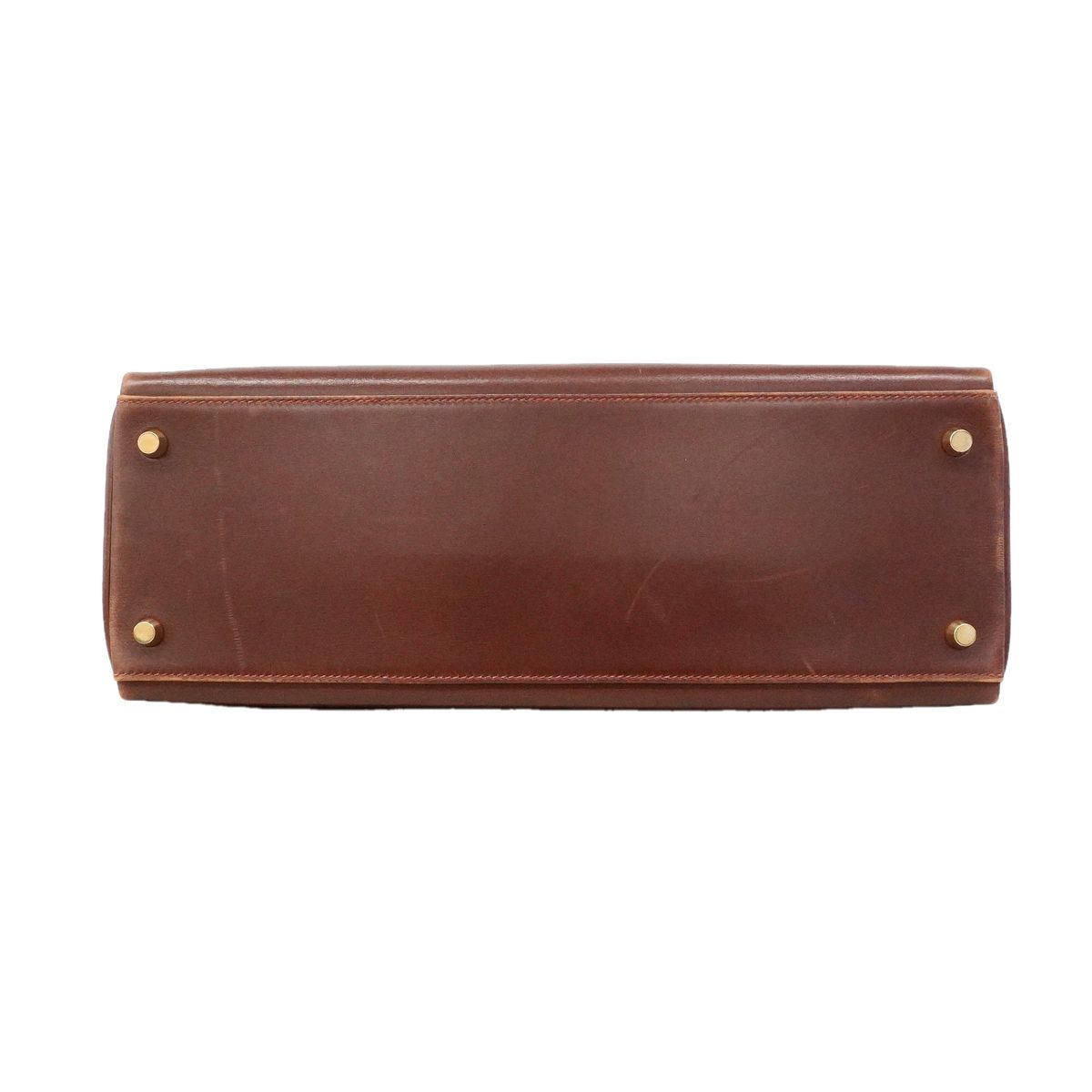 Hermes Handbag Kelly 35 Box Calf Noisette Gold 2-Way Bag — view 3