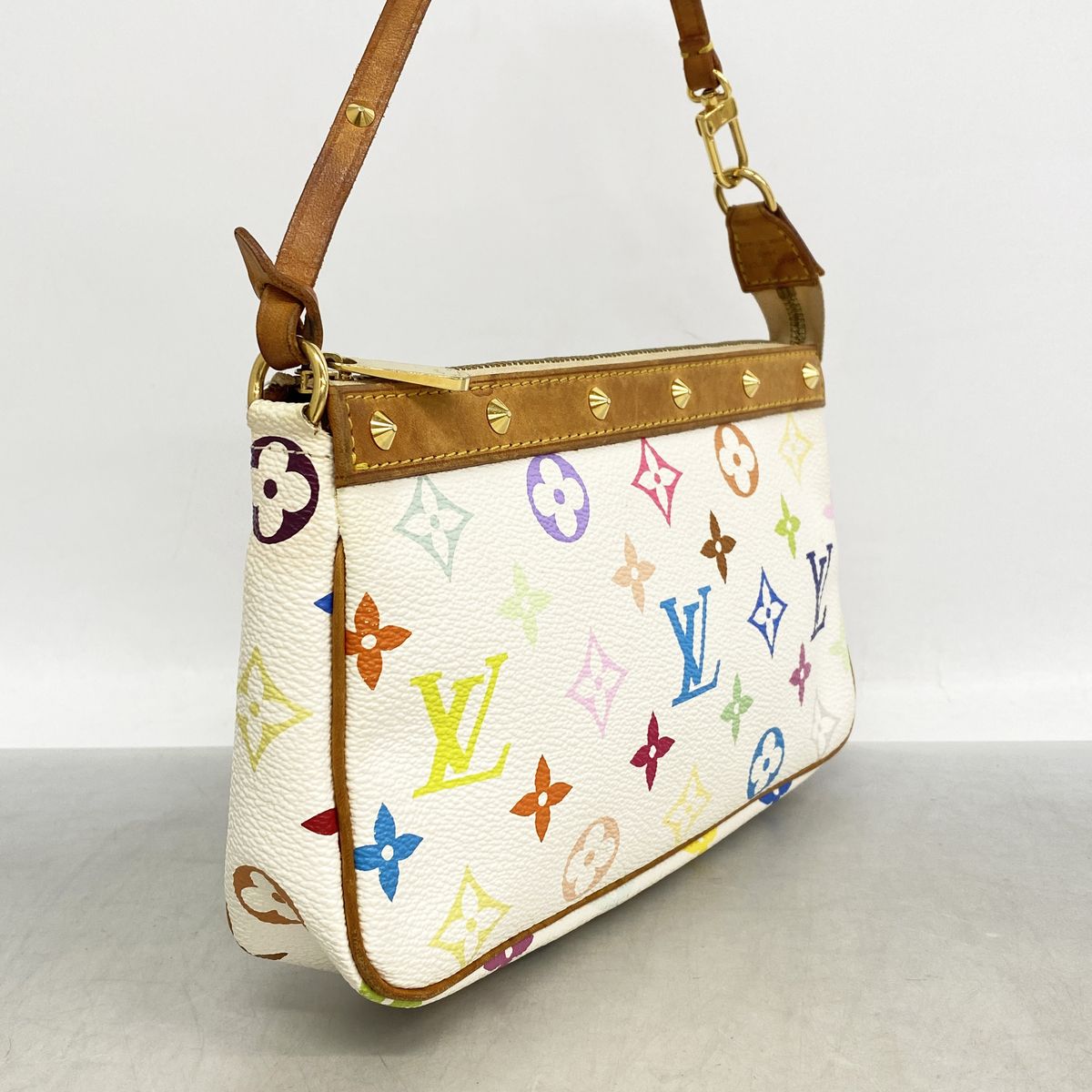 Louis Vuitton Pouch Monogram Multicolor Pochette Accessoires Blanc — view 2