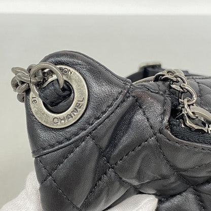 Chanel Waist Bag Quilted Lambskin Black Silver — view 7