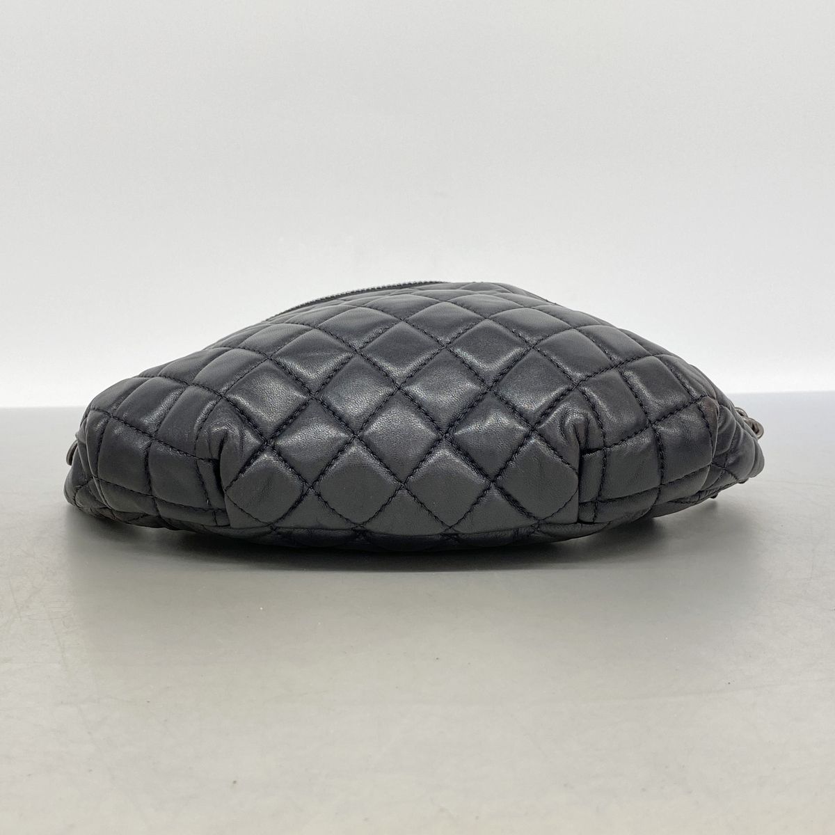 Chanel Waist Bag Quilted Lambskin Black Silver — view 3