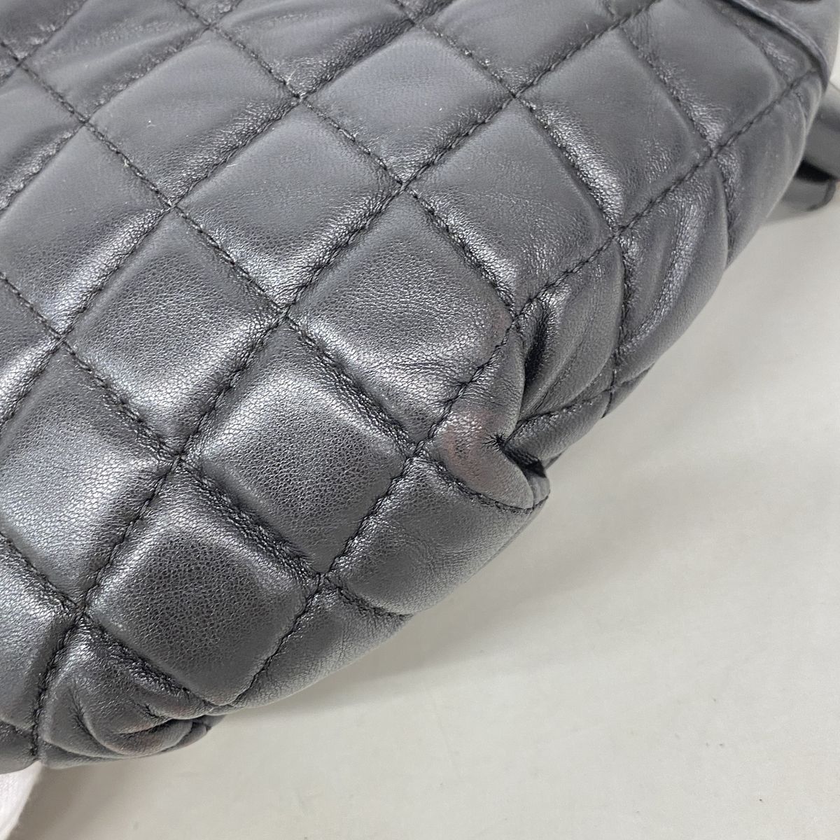 Chanel Waist Bag Quilted Lambskin Black Silver — view 6