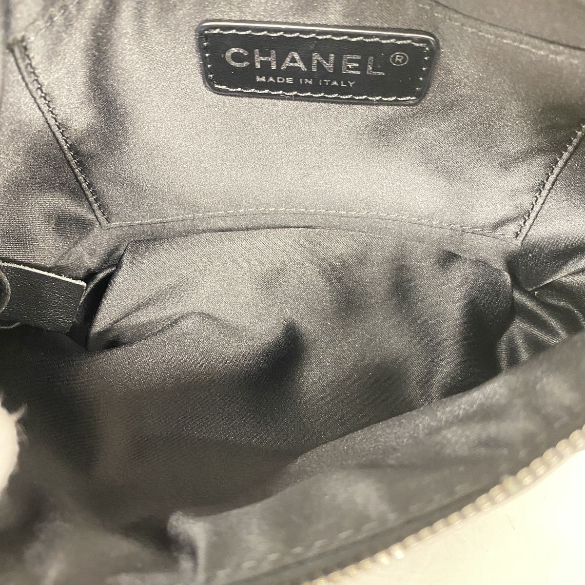 Chanel Waist Bag Quilted Lambskin Black Silver — view 4