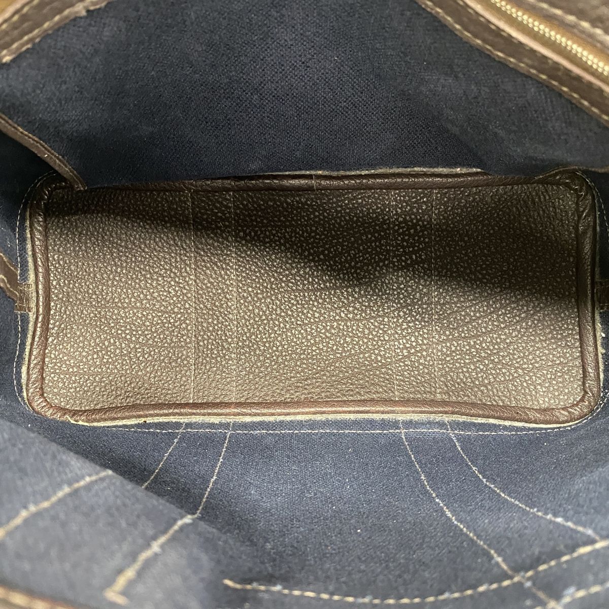 Hermes Tote Bag Petite Ceinture PM Toile H Navy Brown Silver — view 4