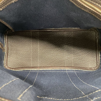 Hermes Tote Bag Petite Ceinture PM Toile H Navy Brown Silver — view 4