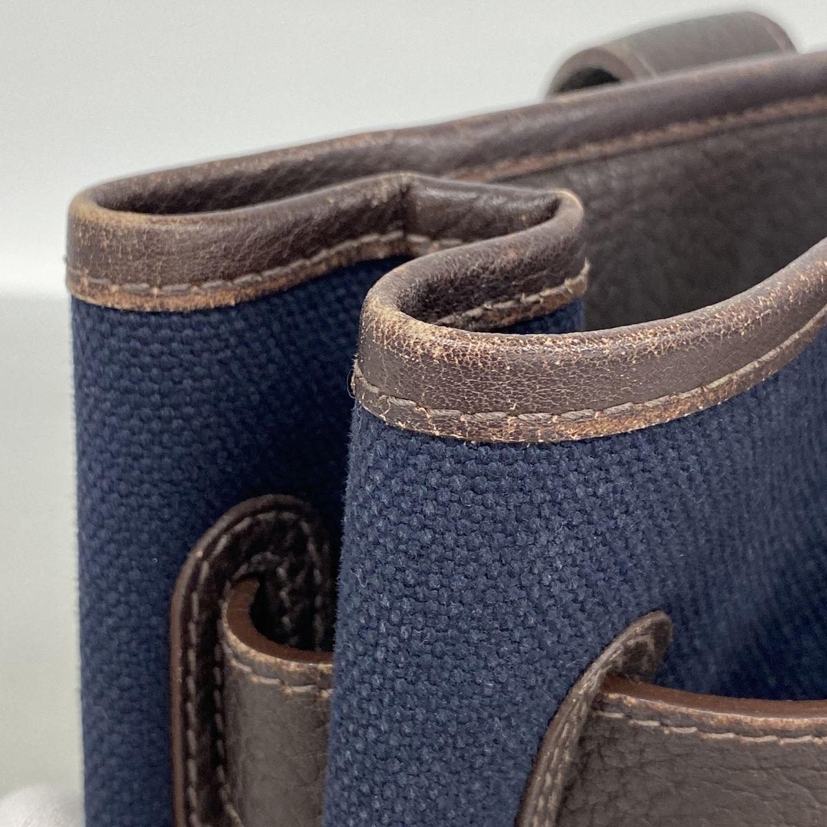 Hermes Tote Bag Petite Ceinture PM Toile H Navy Brown Silver — view 7