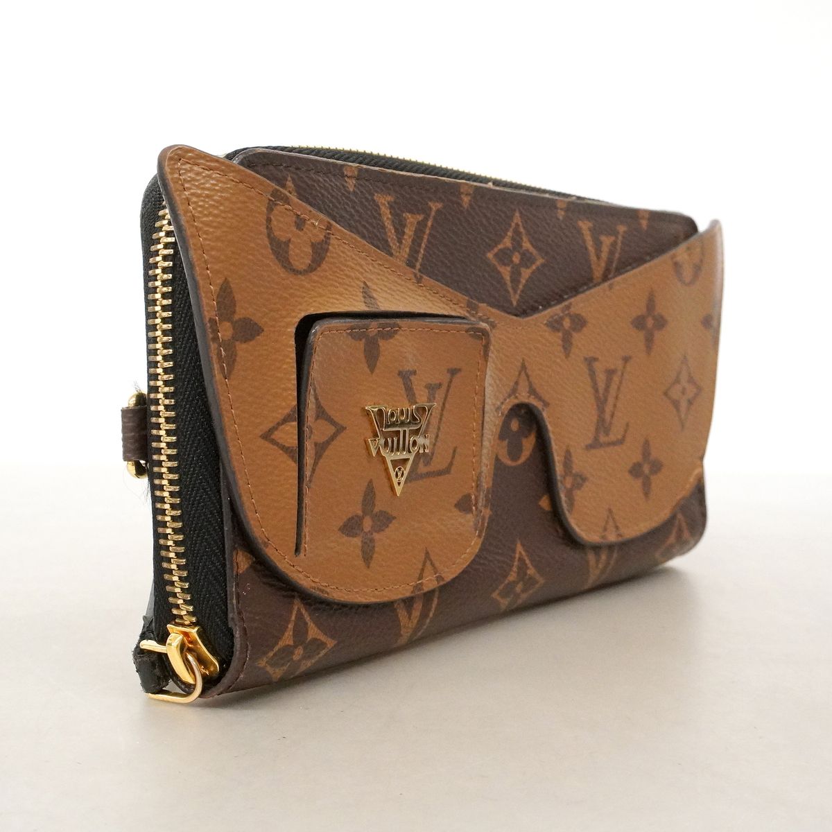 Louis Vuitton Wallet Monogram Reverse Zippy Shady Brown — view 2