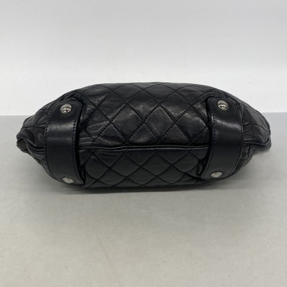 Chanel Shoulder Bag Quilted Lambskin Black Silver — view 3