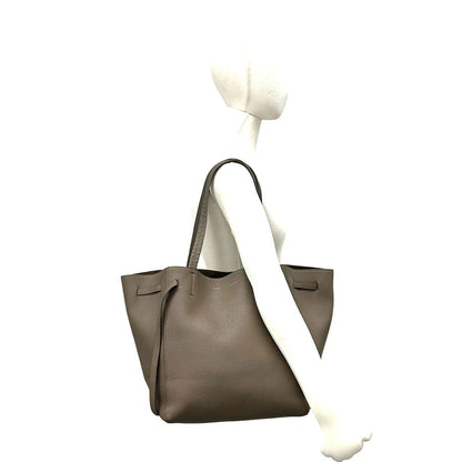 Celine Cabas Phantom Leather Tote Shoulder Bag Business Beige — view 2