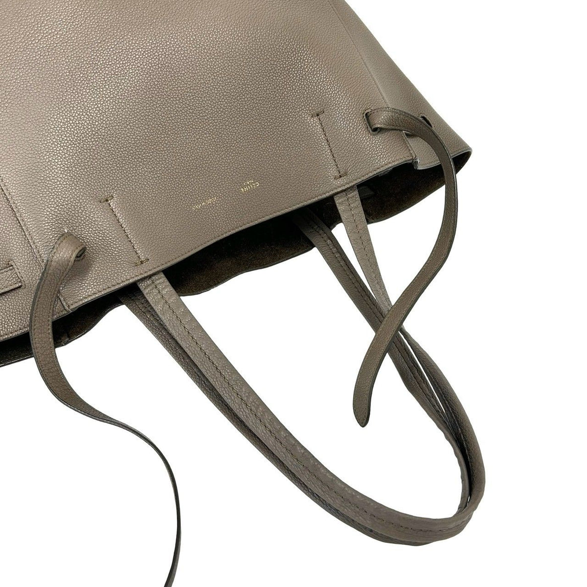 Celine Cabas Phantom Leather Tote Shoulder Bag Business Beige — view 4